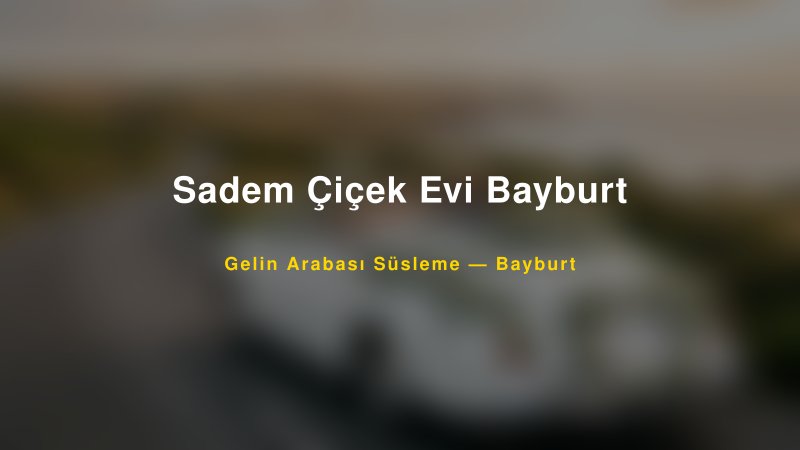 Sadem Çiçek Evi Bayburt Bayburt Gelin Arabası Süsleme