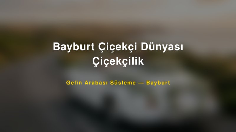 Bayburt Çiçekçi Dünyası Çiçekçilik Gelin Arabası Süsleme Fiyatları — 1